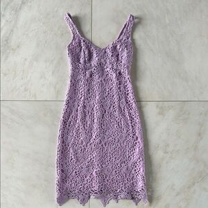 Guess Lilac Lace Midi Dress